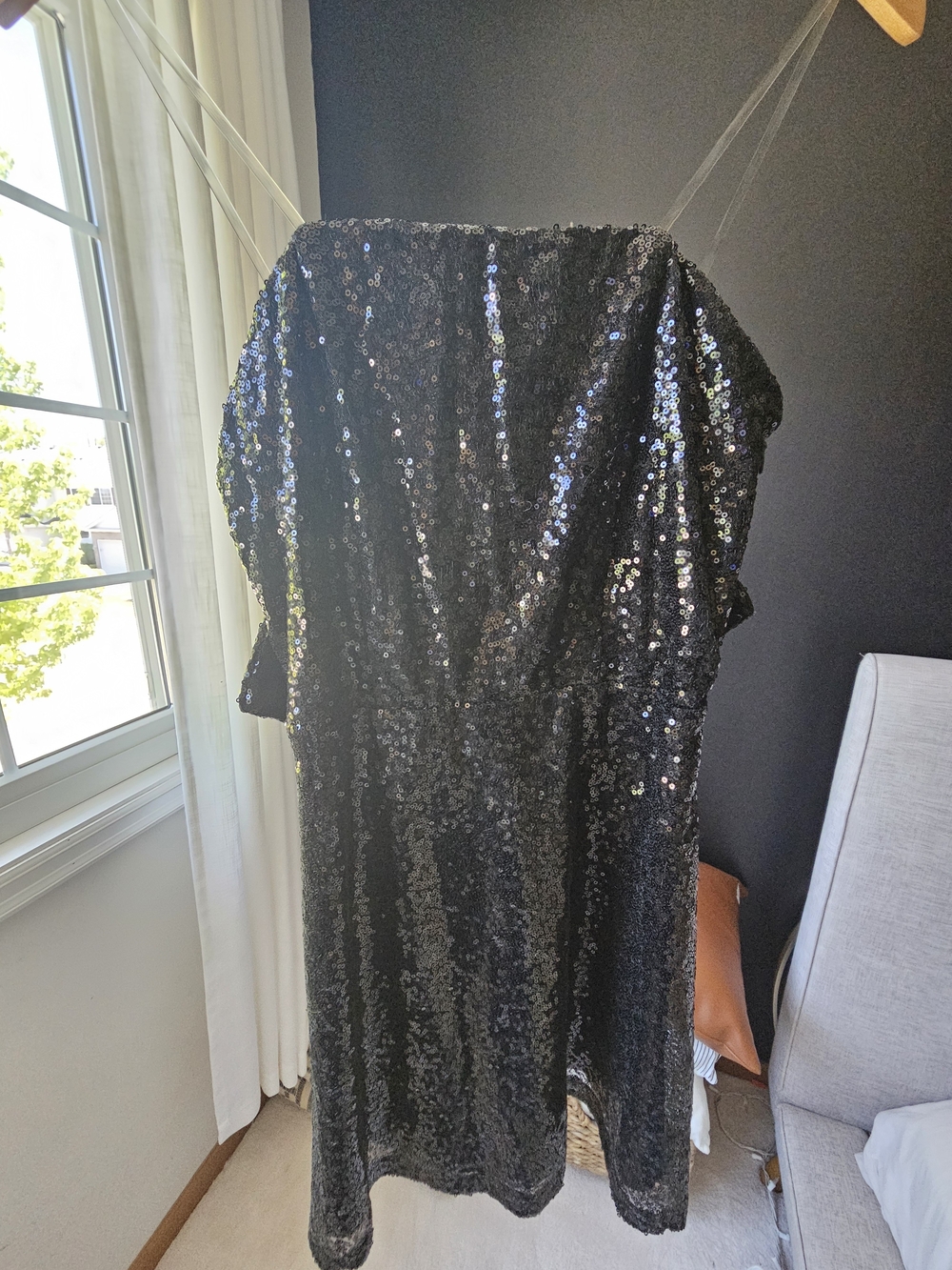 Altar'd State Black Sequin Strapless Dress